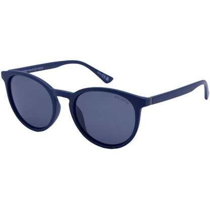 BeOne Small Round Polarized Sunglasses for men and women Matt Navy Blue Silver Smoke Lens BeOne b1pl-3967-_7