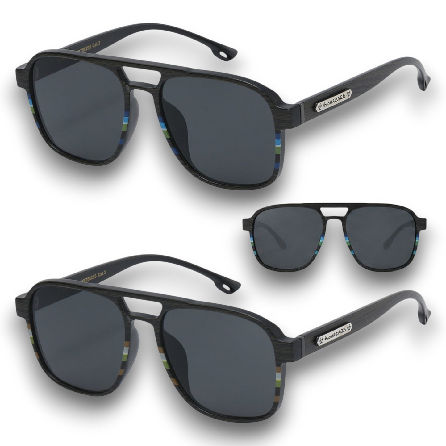 Biohazard Pilot UV400 Black Sunglasses – Lightweight Premium Unisex Shades Biohazard biohazard-pilot-uv400-black-sunglasses-premium-lightweight-eyewear_1 {{ color }}