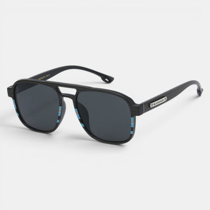 Biohazard Pilot UV400 Black Sunglasses – Lightweight Premium Unisex Shades Biohazard biohazard-pilot-uv400-black-sunglasses-premium-lightweight-eyewear_5 Black Brown Wood Look Blue Smoke lens {{ color }}