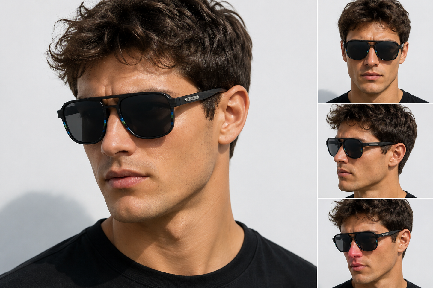 Biohazard Pilot UV400 Black Sunglasses – Lightweight Premium Unisex Shades Biohazard biohazard-pilotuv400-black-sunglasses-premium-lightweight-eyewear-model {{ color }}