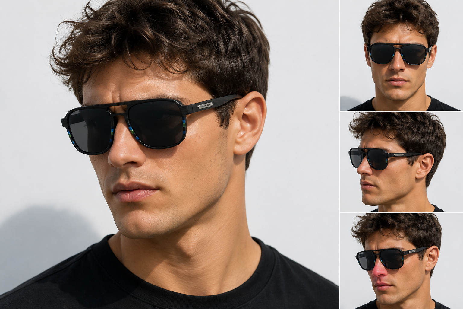 Biohazard Pilot UV400 Black Sunglasses – Lightweight Premium Unisex Shades Biohazard biohazard-pilotuv400-black-sunglasses-premium-lightweight-eyewear-model {{ color }}