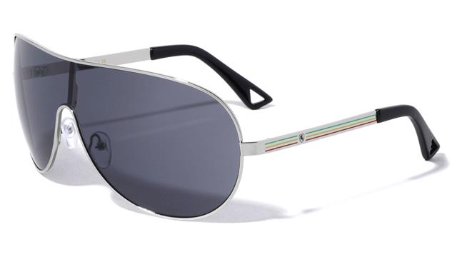 Mens Khan Oversized Wrap Sunglasses With Large One Piece Shield Lens UV400 Silver Coloured Stripes Smoke Lens Khan kn-1088-khan-metal-three-line-temple-shield-sunglasses-02_8e0da553-0d8c-46da-b46d-15de396b126f