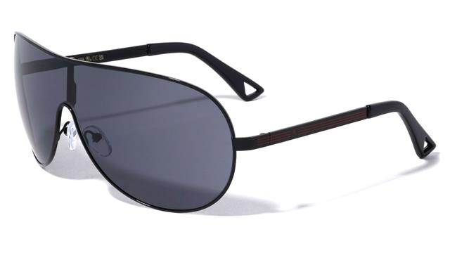 Mens Khan Oversized Wrap Sunglasses With Large One Piece Shield Lens UV400 Black Red Smoke Lens Khan kn-1088-khan-metal-three-line-temple-shield-sunglasses-05_dfa976b7-8e65-4840-a147-4663e7b45d17
