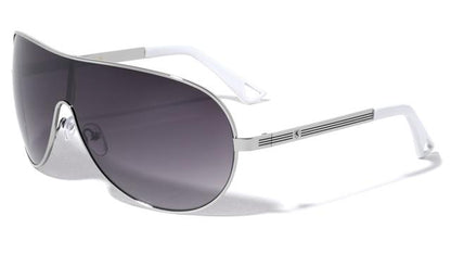 Mens Khan Oversized Wrap Sunglasses With Large One Piece Shield Lens UV400 Silver White Gradient Lens Khan kn-1088-khan-metal-three-line-temple-shield-sunglasses-06_5ac7e911-98d0-4536-9e79-e530dd5f3b17