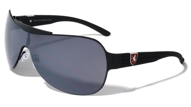 Khan Oversized Shield Sunglasses for Mens And Women Black Black Red Logo Smoke Lens Khan kn-1129-khan-metal-one-piece-shield-lens-curly-pattern-sunglasses-02_90dc1e3d-31a5-4723-949f-43ae8b9514b0