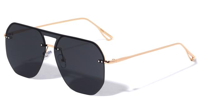 Men's Khan Flat Top Flat Lens Pilot Mirror Shield Sunglasses Gold/Smoke Black Lens Khan kn-m21040-khan-metal-aviators-shield-sunglasses-04_ca331875-e331-4cf0-9c38-f1798d89d535