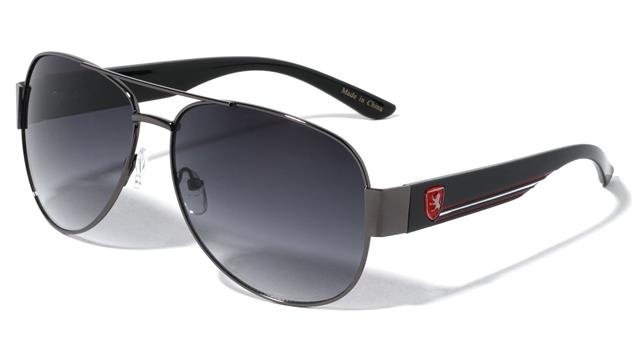 Men's Khan Designer Pilot Sunglasses with Brow Bar and Retro Stripes Gunmetal Black Red Gradient Smoke Lens Khan kn-m3915-_new_-khan-metal-three-color-line-temple-modern-aviators-sunglasses-02_e3edb009-1f12-4c16-8f94-bf3457884a95