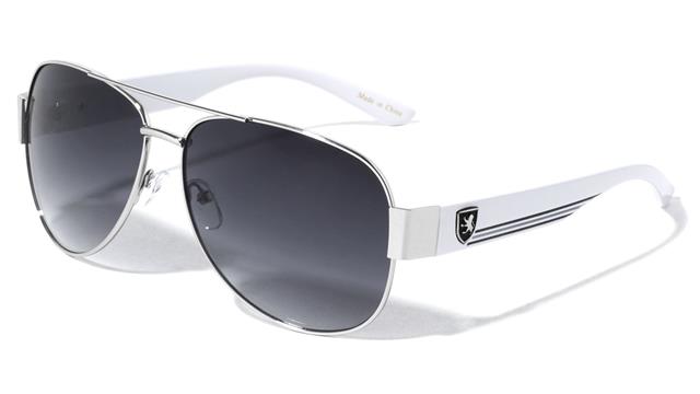 Men's Khan Designer Pilot Sunglasses with Brow Bar and Retro Stripes Silver White Gradient Smoke Lens Khan kn-m3915-_new_-khan-metal-three-color-line-temple-modern-aviators-sunglasses-05_d8b0d8c8-6bbb-4acf-9c3f-e424ce995a94
