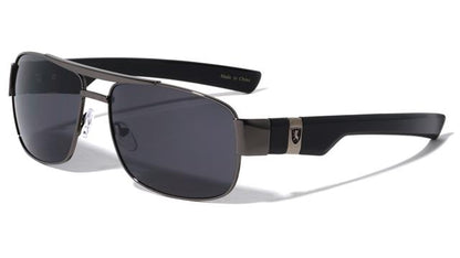 Mens Khan Small Pilot Sunglasses with Brow Bar UV400 Khan kn-m3956-khan-metal-modern-squared-aviators-sunglasses-03_1f7dea69-2441-4739-b3ce-1054562dfc92 Dark Grey Black Smoke Lens