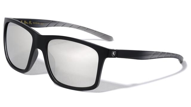 Mens High Quality Flat Top Classic Retro Sunglasses with Super Dark Lens Matt Black Grey Silver Mirror Khan kn-p01051-web-04