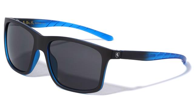 Mens High Quality Flat Top Classic Retro Sunglasses with Super Dark Lens Matt Black Blue Smoke Lens Khan kn-p01051-web-05