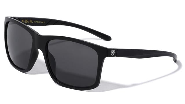 Mens High Quality Flat Top Classic Retro Sunglasses with Super Dark Lens Matt Black Smoke Lens Khan kn-p01051-web-06