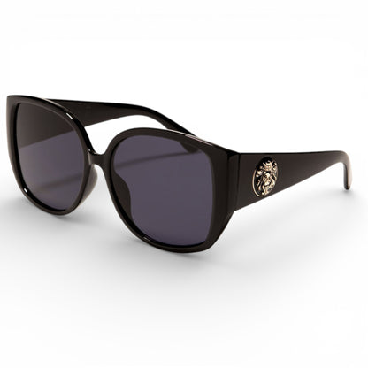 Kleo Women's Retro Cat Eye Sunglasses UV400 Kleo lh-p402-Womens-oversized-cat-eye-sunglasses_1 Black Smoke Lens {{ color }}