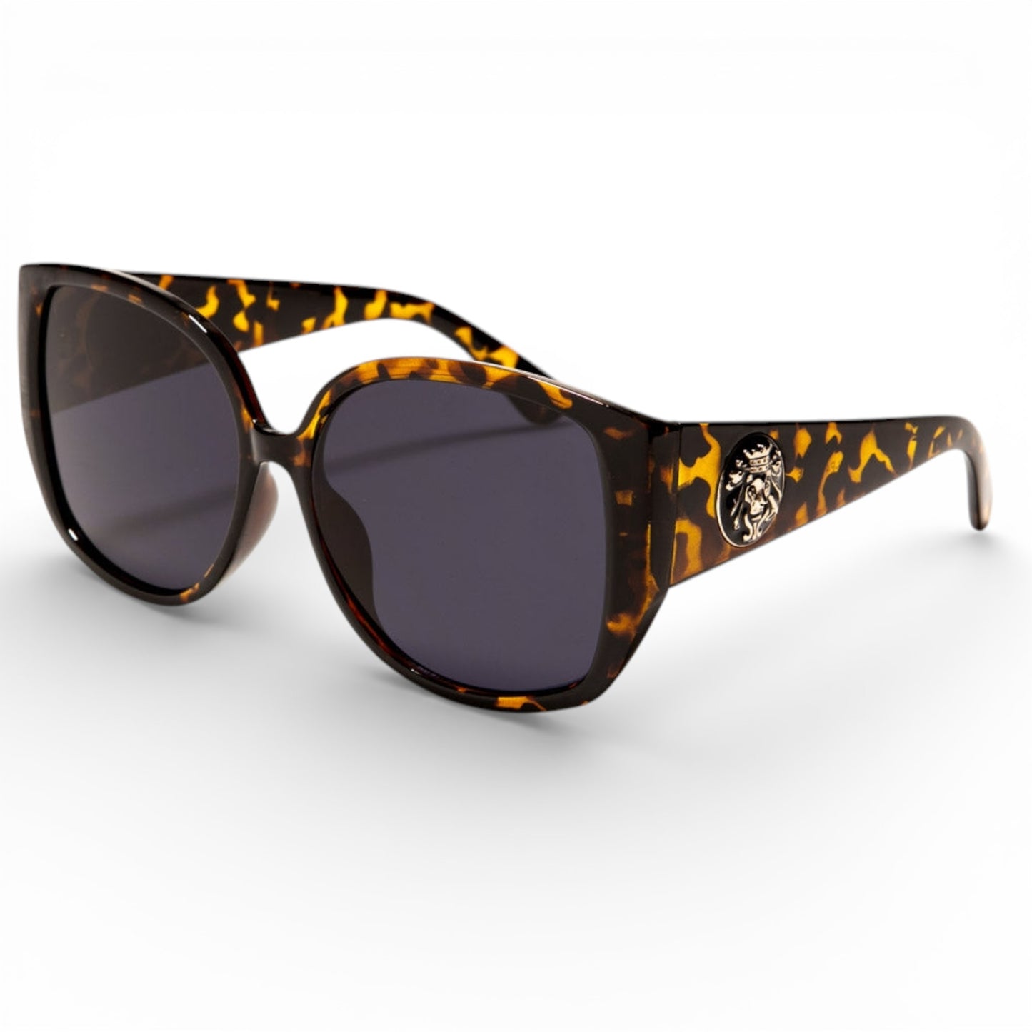 Kleo Women's Retro Cat Eye Sunglasses UV400 Kleo lh-p402-Womens-oversized-cat-eye-sunglasses_2 Tortoise Smoke Lens {{ color }}