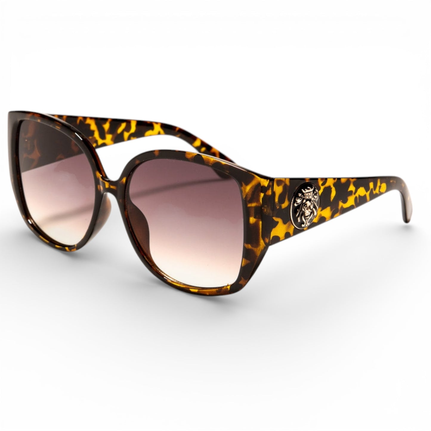 Kleo Women's Retro Cat Eye Sunglasses UV400 Kleo lh-p402-Womens-oversized-cat-eye-sunglasses_3 Tortoise Brown Gradient Lens {{ color }}