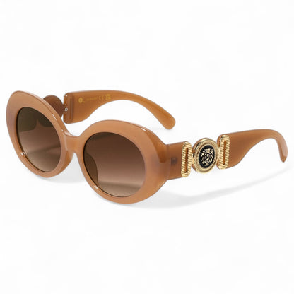 Kleo Women's Retro 60's Oval Sunglasses UV400 Kleo lh-p4087-Kleo-round-retro-sunglasses-for-women_3_f2b31184-2c03-4de5-90f0-8a153d49837c Beige Brown Gradient {{ color }}
