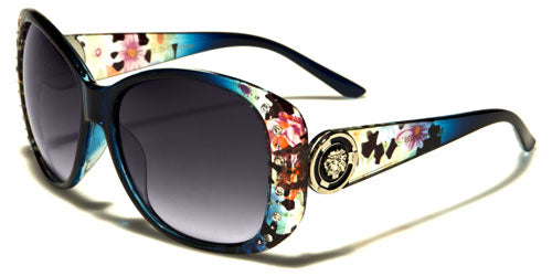 Designer Black Brown Rhinestone Sunglasses for women BLUE & FLOWERS Kleo lh5281rhf