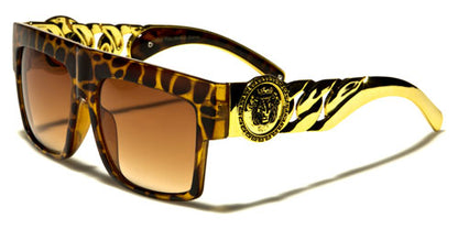 Oversized Chain Temple Flat top Classic sunglasses Unisex Kleo lh5345d BROWN TORTOISE & BROWN LENSE {{ color }}