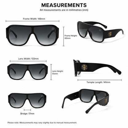 Kleo Oversized One-Piece Lens Pilot Style Sunglasses – UV400 Protection | Unisex