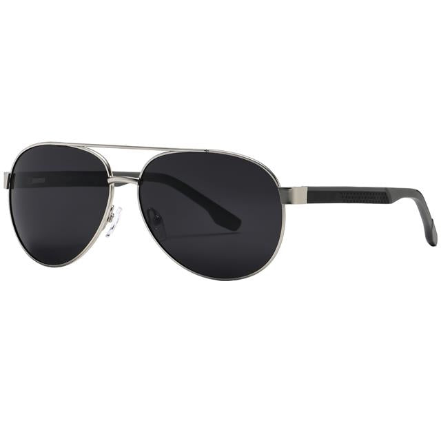 Men's Women's Polarized Pilot Sunglasses Silver Black & Grey smoke Lens Unbranded pl-5317-unisex-aviator-polarized-sunglasses-_8_ee863086-46fb-4a09-8f62-fa491b458783