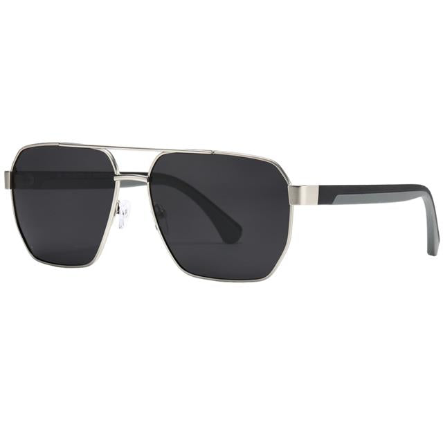 Men's Polarized Pilot Sunglasses Black Geometric Shape UV400 Silver Black & Grey smoke Lens Unbranded pl-5318-polarized-aviator-sunglasses-for-men-_5_28aaed99-99dd-4a99-b8bb-317b6fca88a4