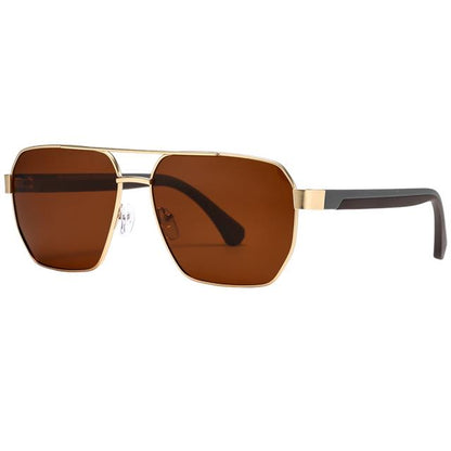 Men's Polarized Pilot Sunglasses Black Geometric Shape UV400 Gold Brown & Grey Brown Lens Unbranded pl-5318-polarized-aviator-sunglasses-for-men-_6_24ad5e27-663d-4f17-856e-8a6753c23661