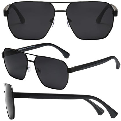 Men's Polarized Pilot Sunglasses Black Geometric Shape UV400 Black Black Smoke Lens Unbranded pl-5318-polarized-aviator-sunglasses-for-men-_8_47bd160b-e463-4b6c-8383-d791ef6475ab