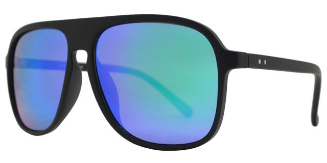 Men's Polarized Large Retro Pilot Sunglasses with UV400 Protection Matt Black Green Mirror Lens Unbranded pl-8818-7_5b5ec4fe-51a0-4a17-9272-030b8768a709