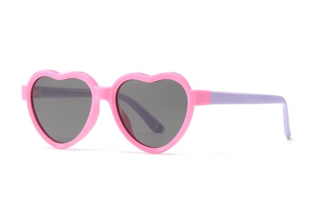 Heart Polarized Childrens sunglasses designer kids Shades UV400 for Girls Rubber Pink/Lilac Arm/Smoke Lens unbranded pl3014c_f0db669f-8a17-486f-8698-1ca246588001