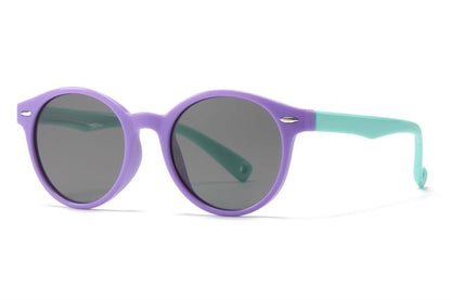 Boys Girls Polarized Round sunglasses designer kids Shades Children UV400 Flexible Rubber Purple Mint Green Arm Smoke Lens unbranded pl3015d_aee901c4-39bf-4774-b2b5-1c1da2e12a58