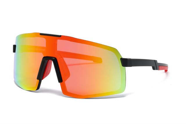 Mens Polarized Sports Shield Sunglasses Oversize Large One Piece Polarised Lens Black Red Orange Mirror Lens Unbranded pl5209e_6cddd225-84f2-450d-b513-5cd8a6e95f00