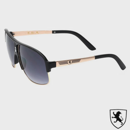 Mens Oversized Retro Vintage Pilot Khan Sunglasses