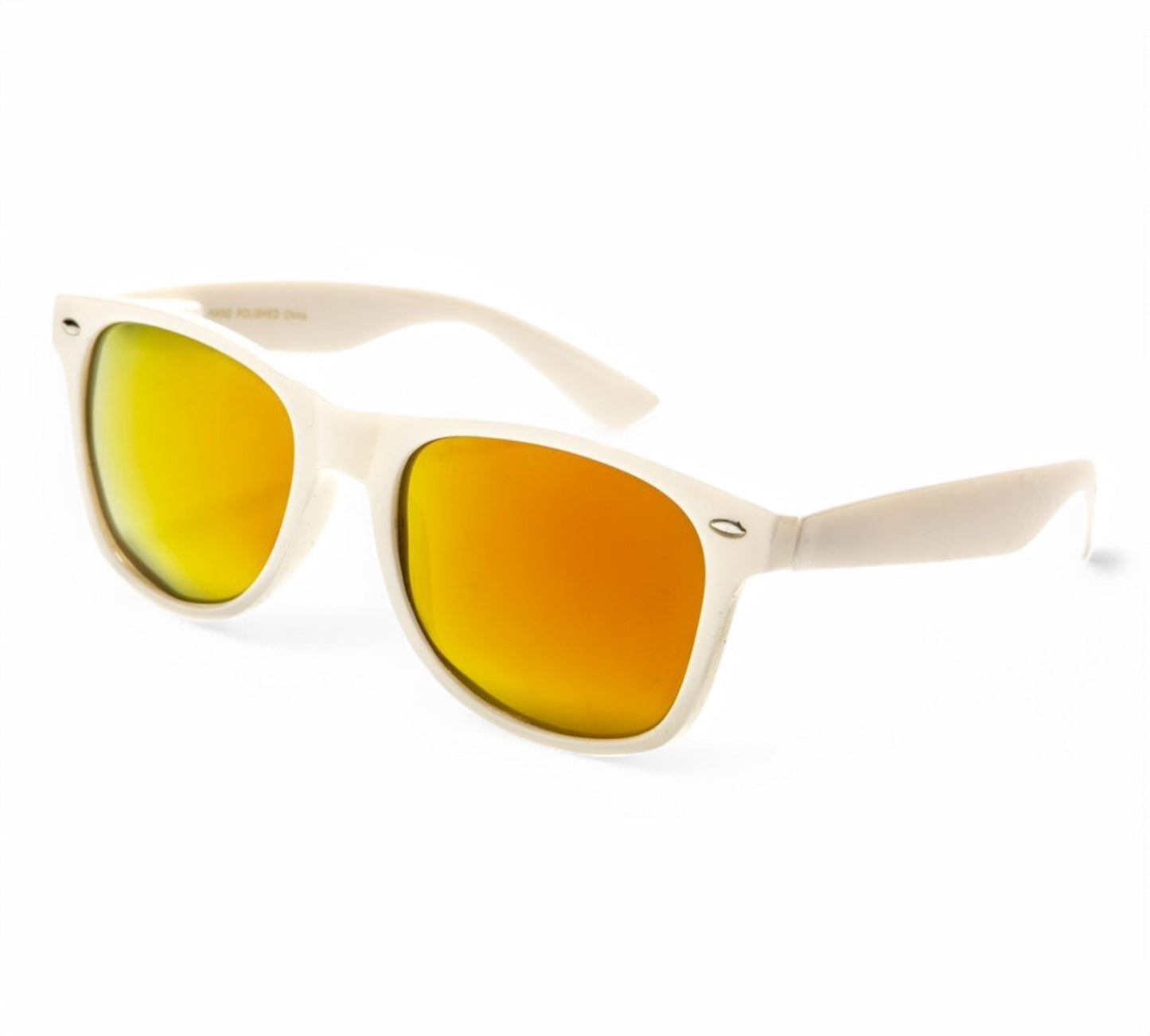 Polarised White Classic Mirror Sunglasses for Men and Women