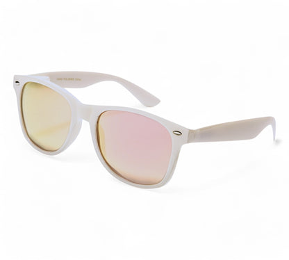 Polarised White Classic Mirror Sunglasses for Men and Women