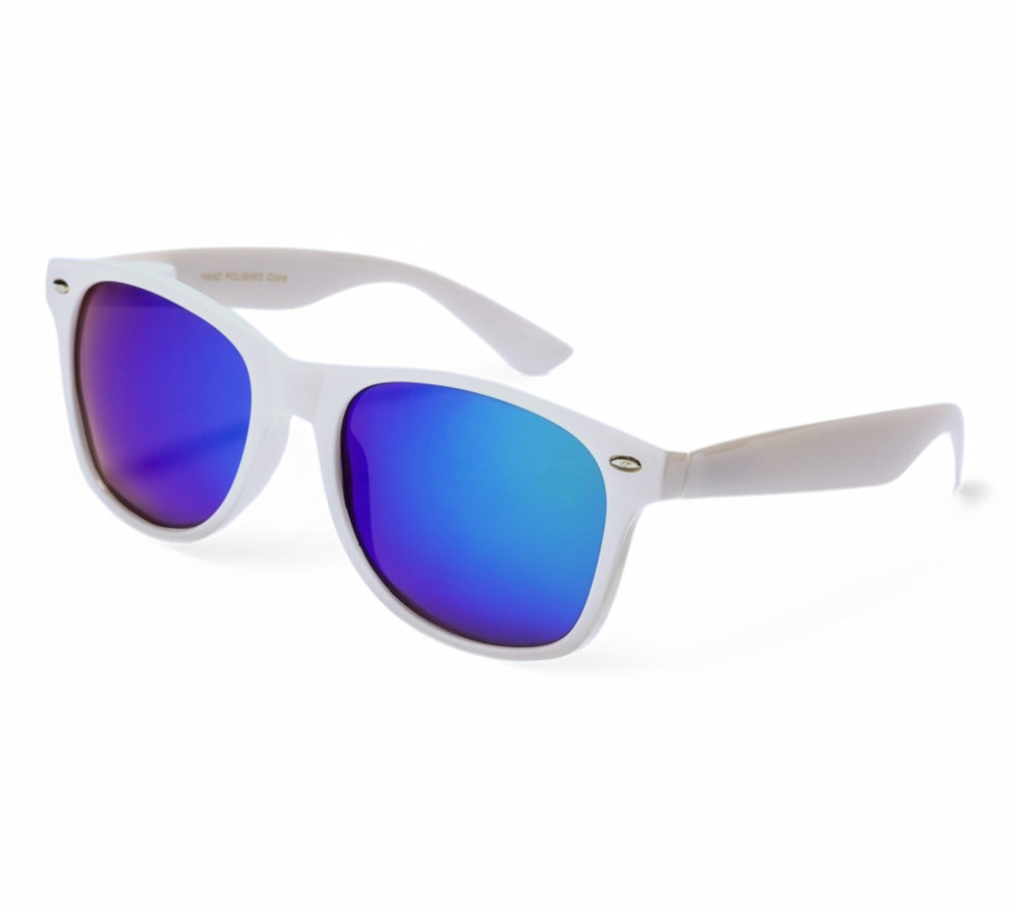 Polarised White Classic Mirror Sunglasses for Men and Women