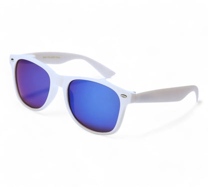 Polarised White Classic Mirror Sunglasses for Men and Women