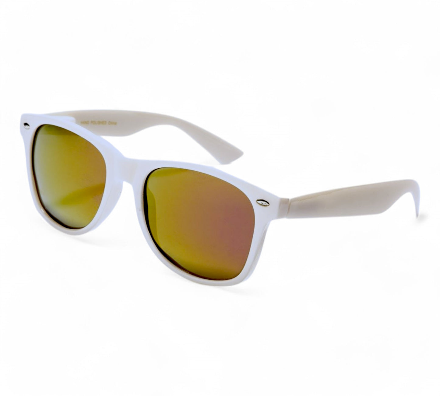 Polarised White Classic Mirror Sunglasses for Men and Women