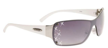 Designer Diamante Wrap Around small womens sunglasses UV400 White Silver Smoke Gradient Lens Diamond Eyewear 10