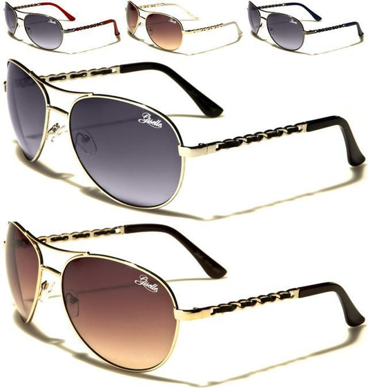 Designer Women's Pilot Sunglasses with Chain temples Giselle 10121_b288687e-aca0-41c4-bec7-bb7c954d406c