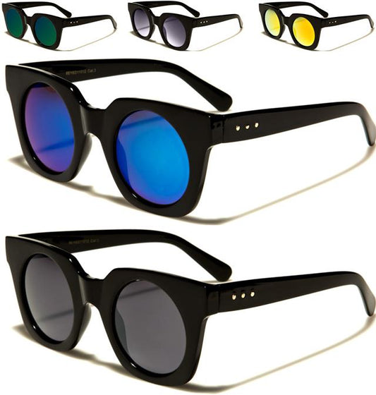 designer Round Mirror Cat Eye Sunglasses for Ladies Eyedentification 11012