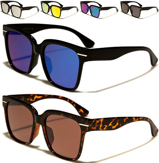 Designer Square Retro Mirrored Sunglasses for Women Eyedentification 11017