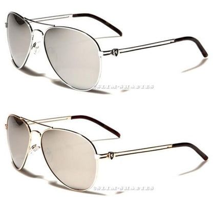 Silver Mirrored Pilot Sunglasses Unisex Khan 11151_803cd9e5-c45e-4d8d-9d42-34a3d45a4127