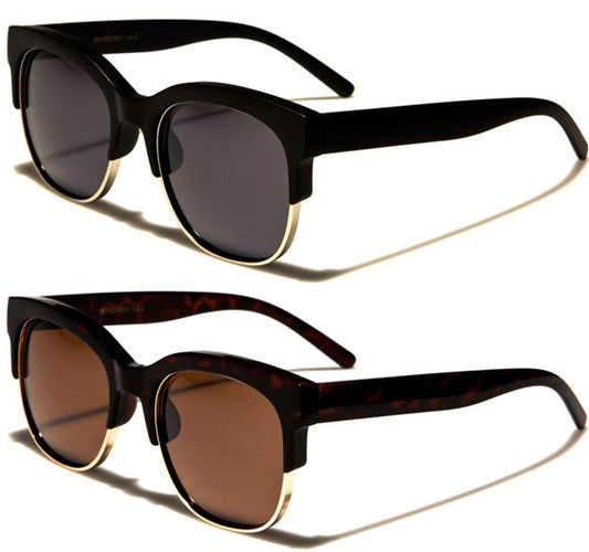 Vintage Style Womens Half Rim Classic Sunglasses Eyedentification 13021