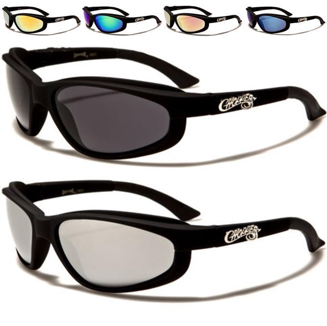 Men's Choppers Wrap Around Sunglasses with Flame Print