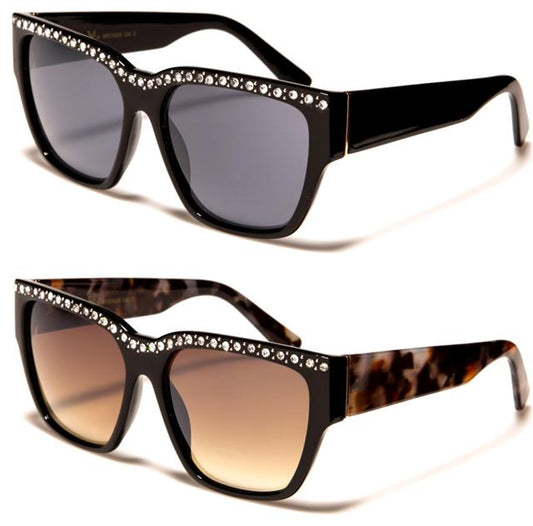 Rhinestone Brow Classic Womens Sunglasses VG 1926