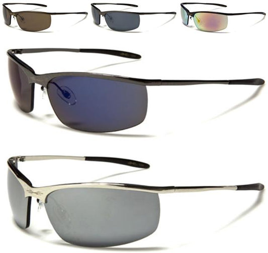 Metal Frame Sports Mirrored Wrap Sunglasses Unisex x-loop 237