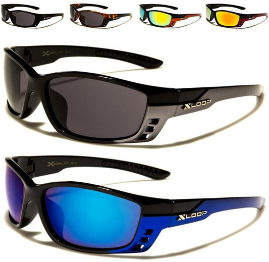 X-Loop Semi-Rimless Mirrored Sports Wrap sunglasses Unisex x-loop 2471