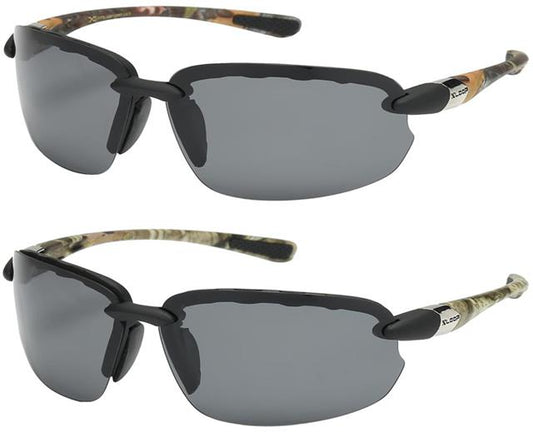 Polarized Xloop Camo Sports Semi-Rimless Wrap Around Sunglasses x-loop 2486-camo