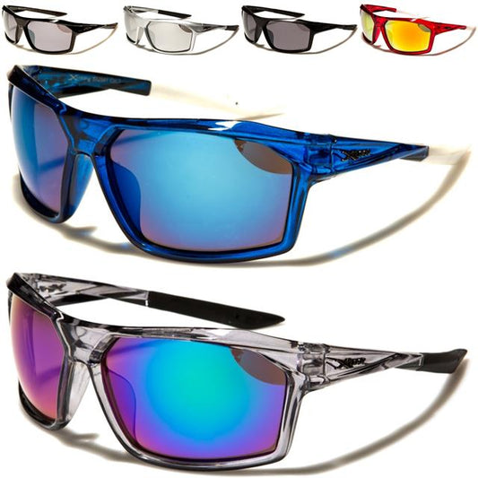 Coloured Sports Wrap Around Mirrored Sunglasses x-loop 2541