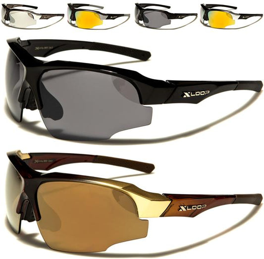 X-Loop Semi-Rimless Unisex Sports Wrap Around sunglasses x-loop 3610